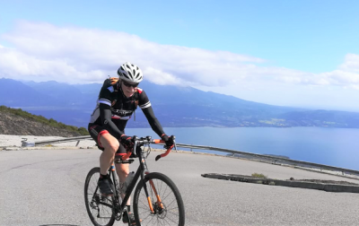  John Gates Cycling on the  tour with redspokes